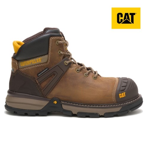 Caterpillar Excavator Superlite Waterproof Nano Toe Werkschoenen Heren DonkerBeige (ZJWH.NL)